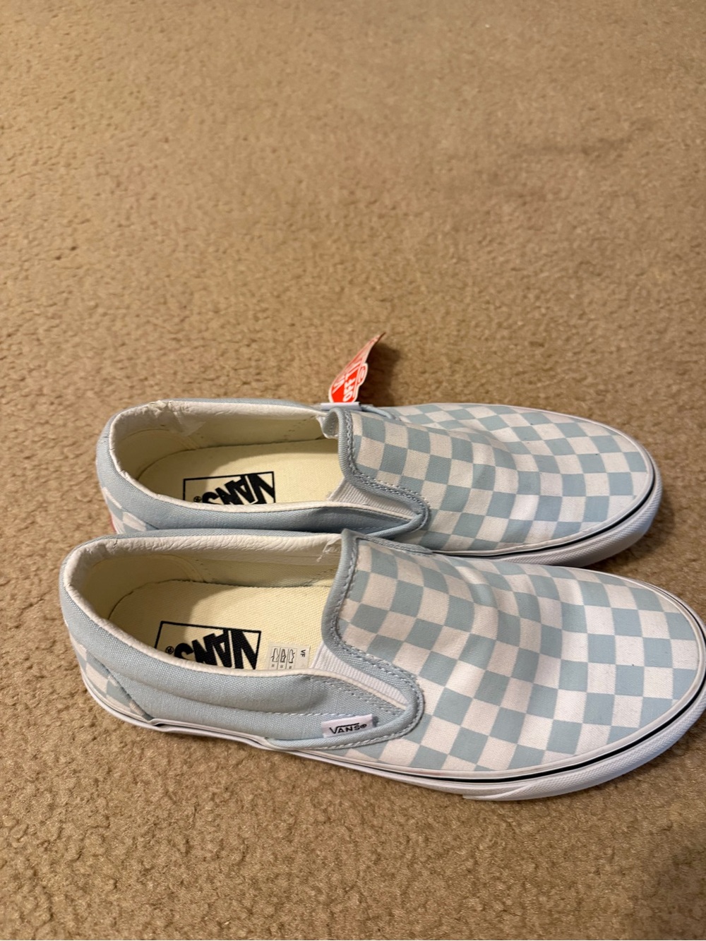 Vans Classic Checkerboard Slip-On Shoes Blue/White NWT Women’s 10 / Men’s 8.5 - Picture 4 of 6